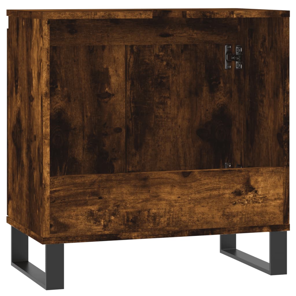 Badkamerkast 58X33X60 Cm Bewerkt Hout Kleurig Gerookt eiken