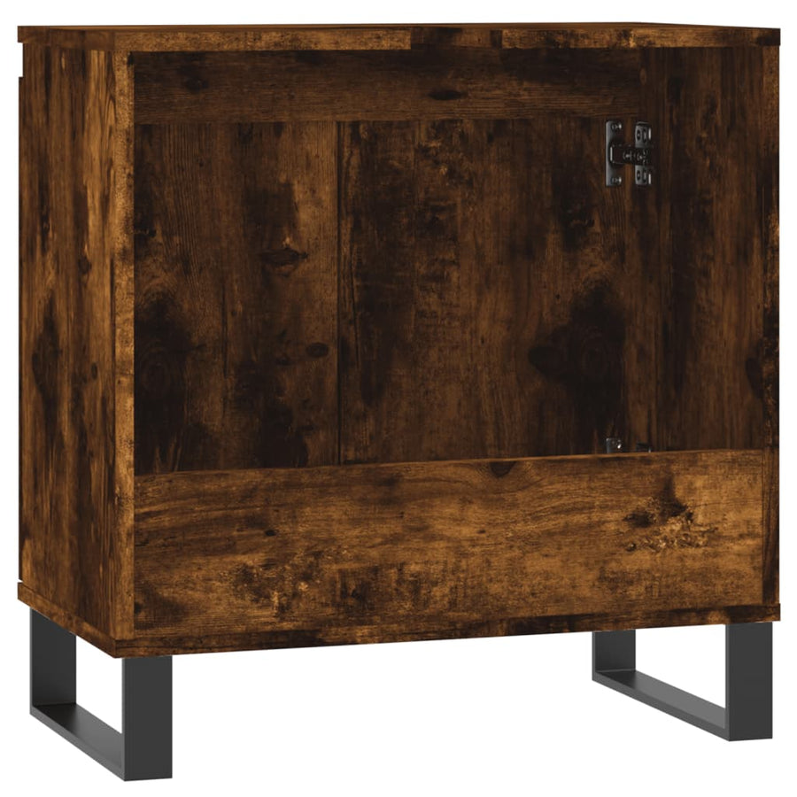 Badkamerkast 58X33X60 Cm Bewerkt Hout Kleurig Gerookt eiken