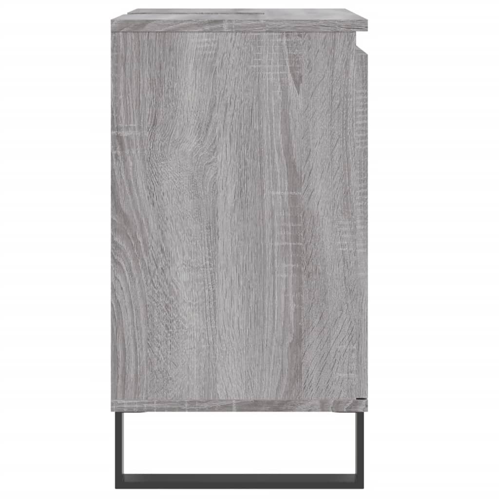 Badkamerkast 58X33X60 Cm Bewerkt Hout Eikenkleurig Grijs sonoma