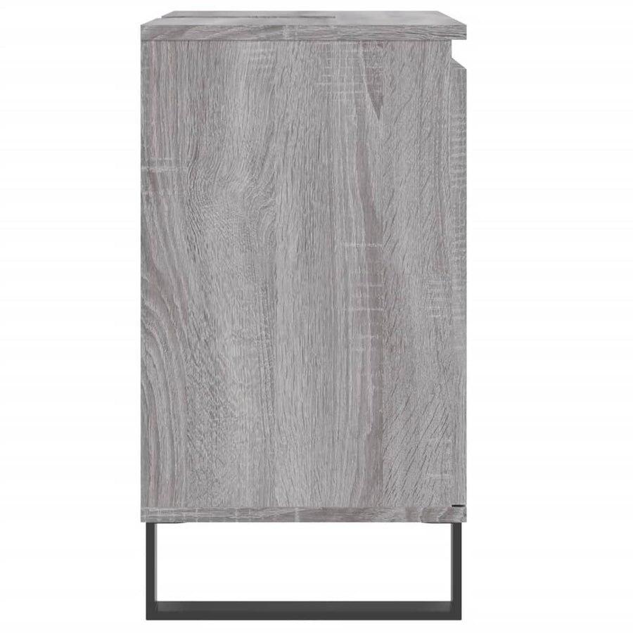 Badkamerkast 58X33X60 Cm Bewerkt Hout Eikenkleurig Grijs sonoma
