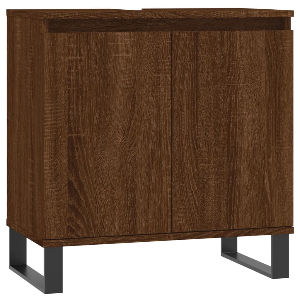 Badkamerkast 58X33X60 Cm Bewerkt Hout bruin eikenkleur