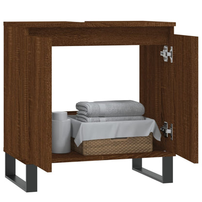 Badkamerkast 58X33X60 Cm Bewerkt Hout bruin eikenkleur