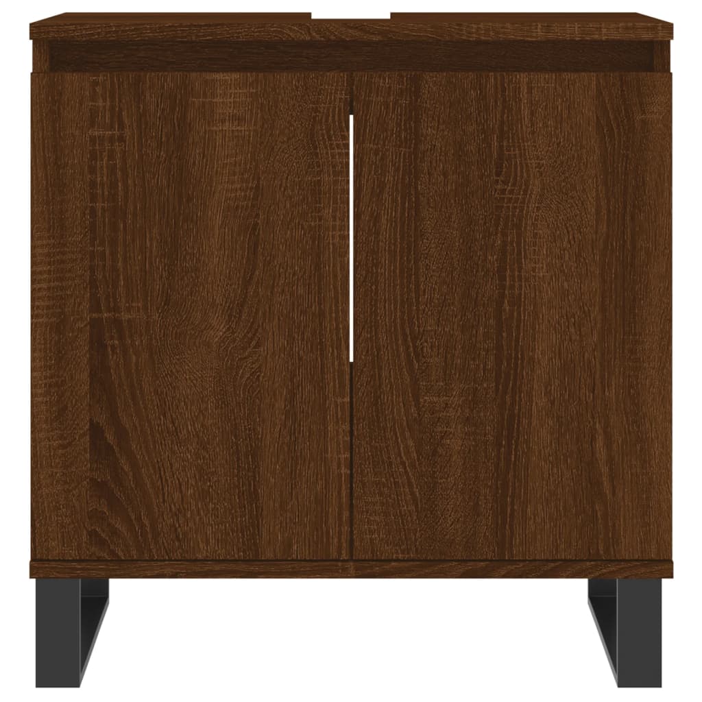 Badkamerkast 58X33X60 Cm Bewerkt Hout bruin eikenkleur
