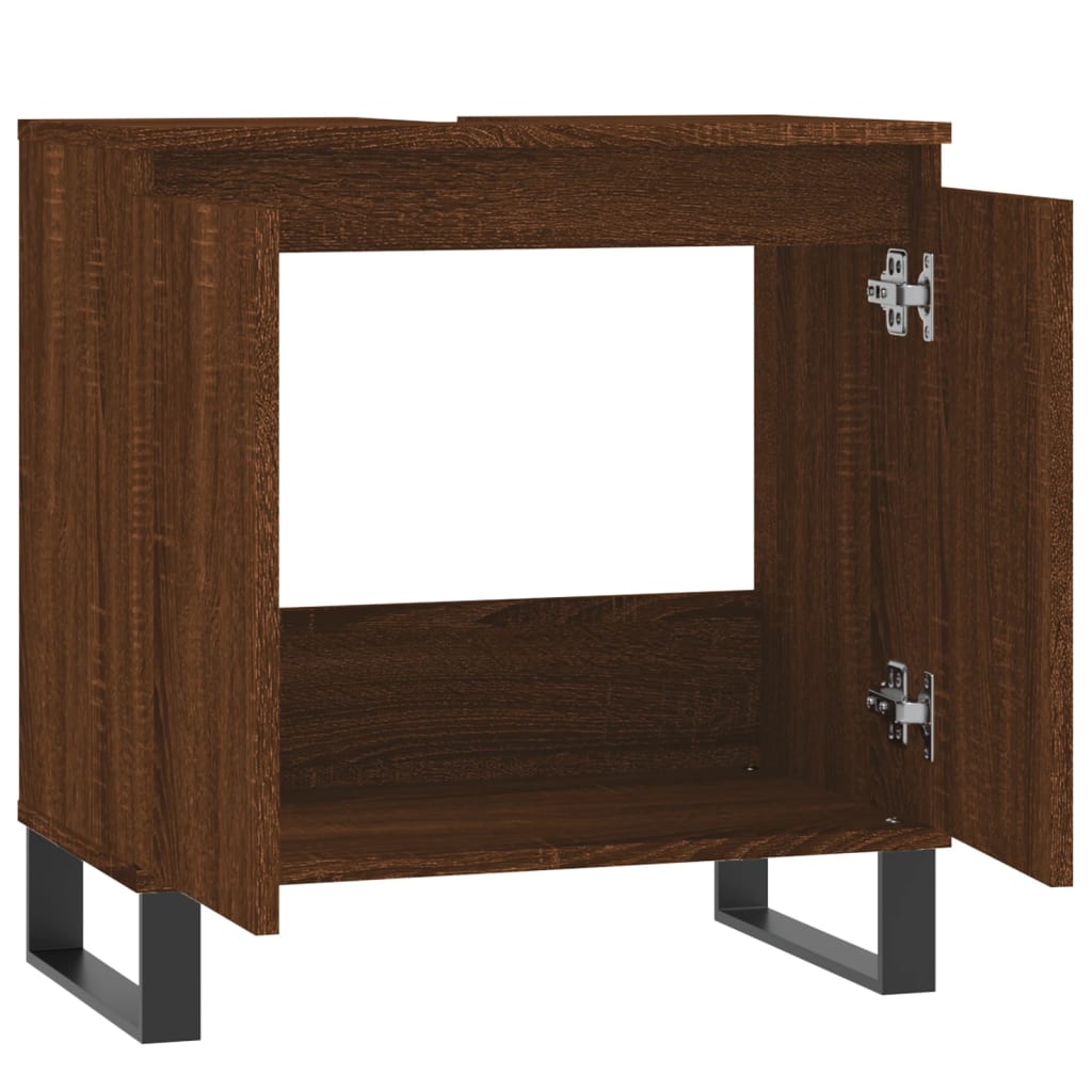 Badkamerkast 58X33X60 Cm Bewerkt Hout bruin eikenkleur