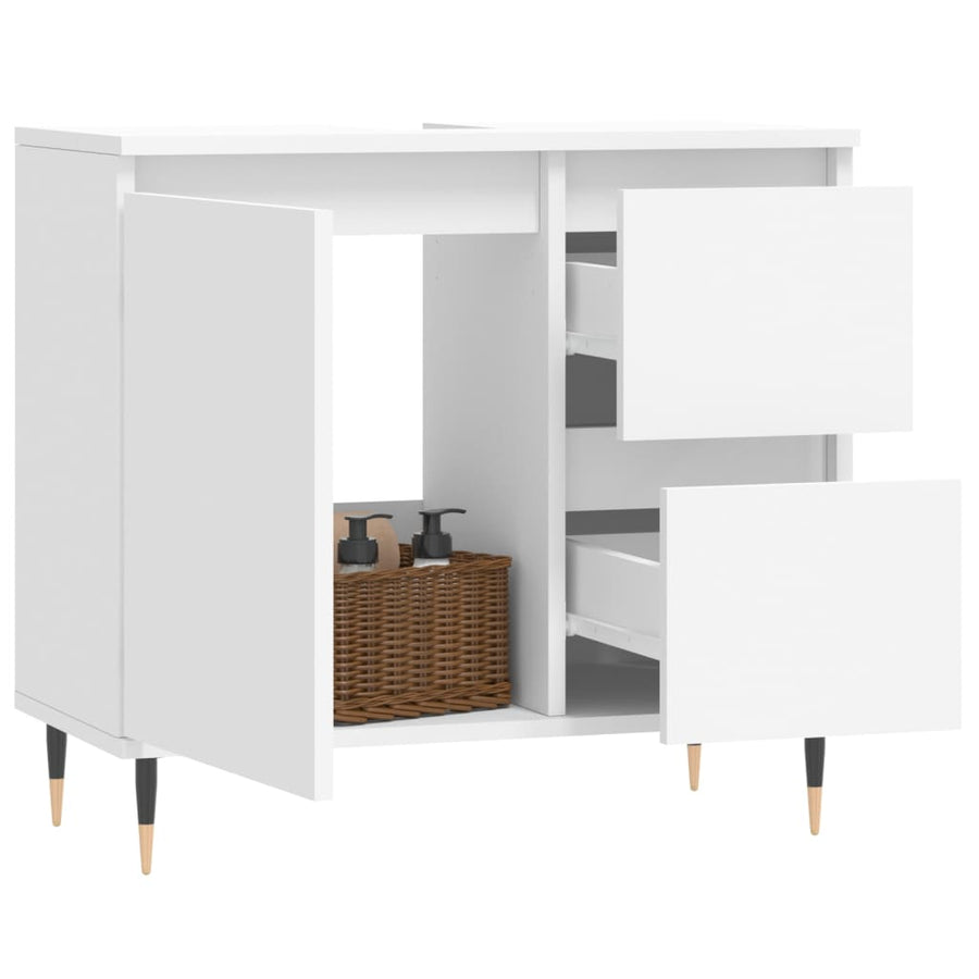 Badkamerkast 65X33X60 Cm Bewerkt Hout Wit