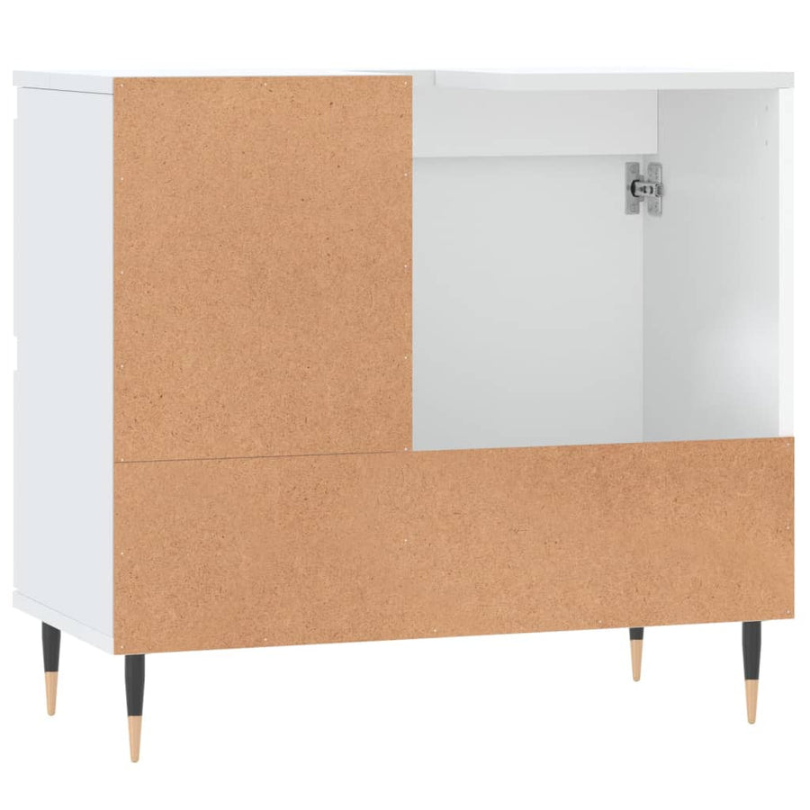 Badkamerkast 65X33X60 Cm Bewerkt Hout Wit