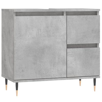Badkamerkast 65X33X60 Cm Bewerkt Hout Betongrijs