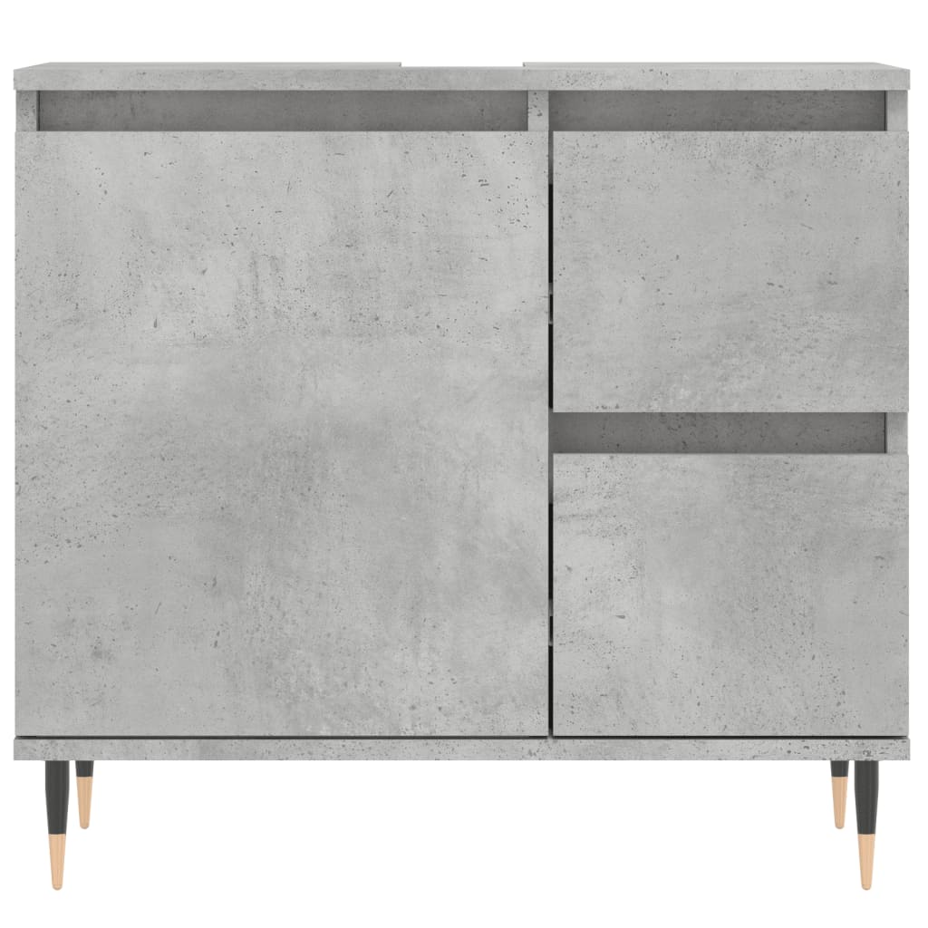 Badkamerkast 65X33X60 Cm Bewerkt Hout Betongrijs