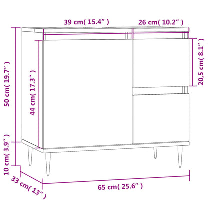 Badkamerkast 65X33X60 Cm Bewerkt Hout Kleurig Gerookt eiken