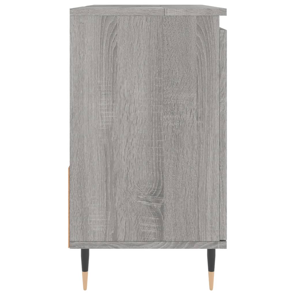 Badkamerkast 65X33X60 Cm Bewerkt Hout Eikenkleurig Grijs sonoma