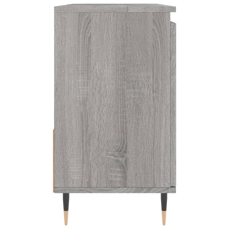 Badkamerkast 65X33X60 Cm Bewerkt Hout Eikenkleurig Grijs sonoma