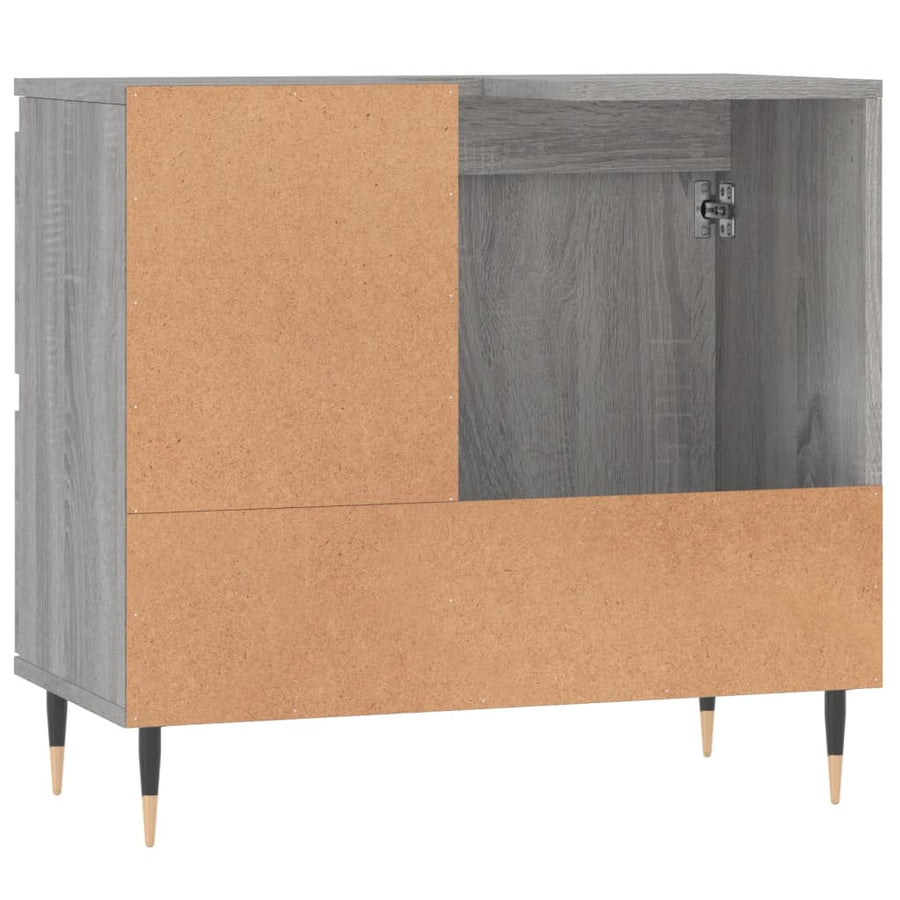 Badkamerkast 65X33X60 Cm Bewerkt Hout Eikenkleurig Grijs sonoma