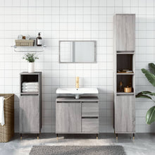 Badkamerkast 65X33X60 Cm Bewerkt Hout Eikenkleurig Grijs sonoma