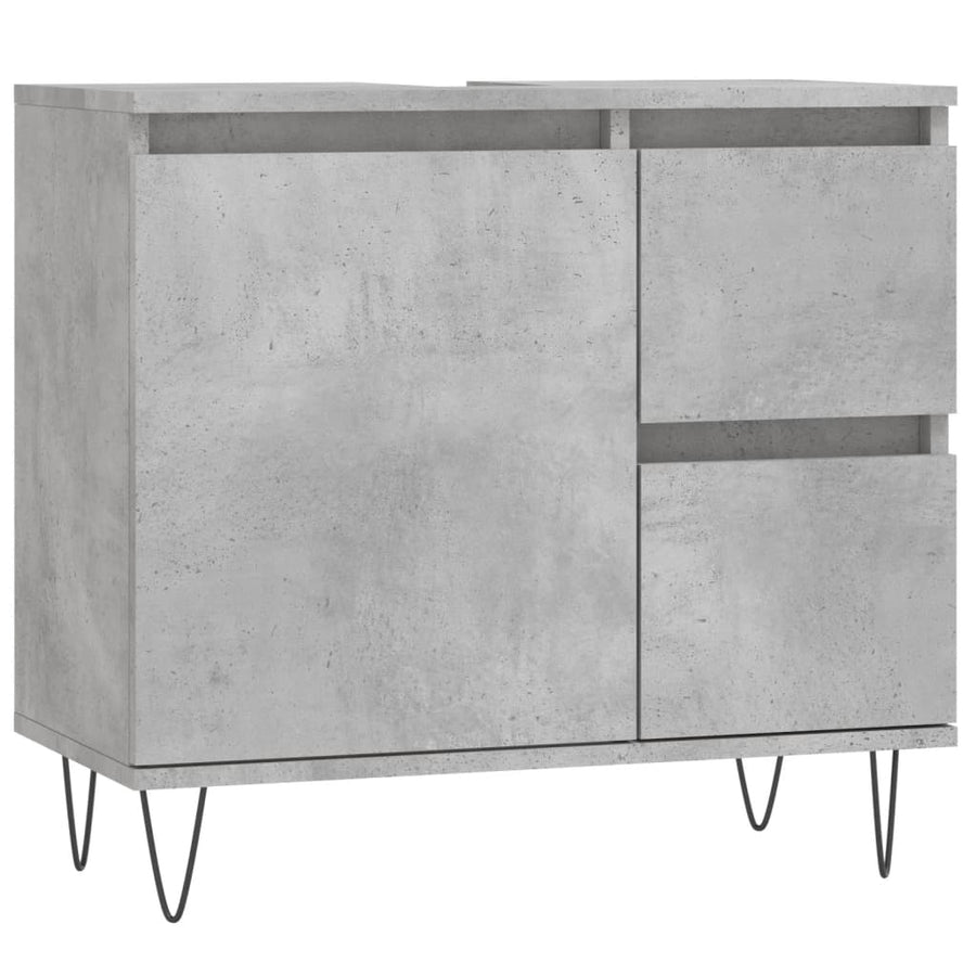 Badkamerkast 65X33X60 Cm Bewerkt Hout Betongrijs