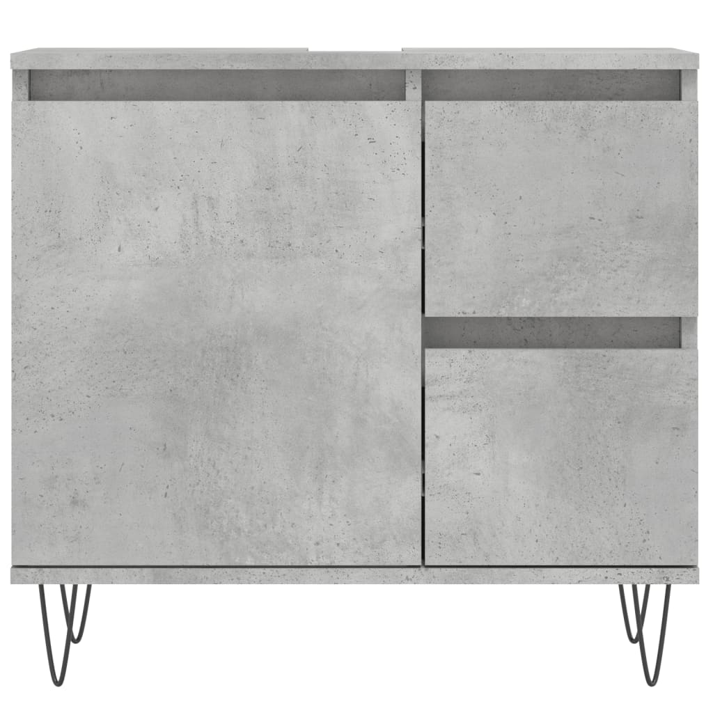 Badkamerkast 65X33X60 Cm Bewerkt Hout Betongrijs