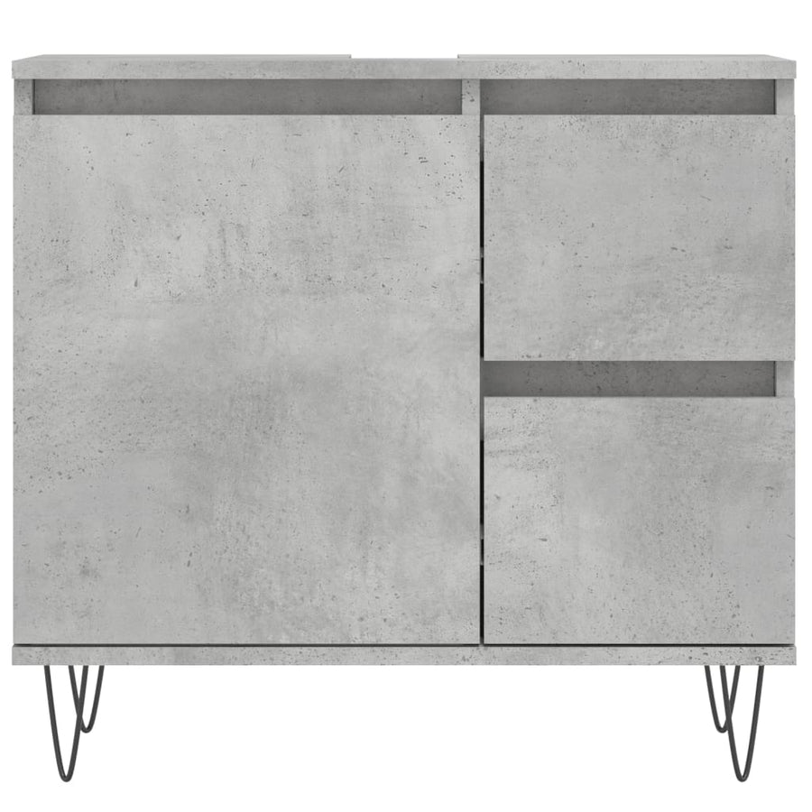 Badkamerkast 65X33X60 Cm Bewerkt Hout Betongrijs