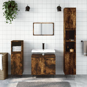 Badkamerkast 65x33x60 cm bewerkt hout gerookt eiken