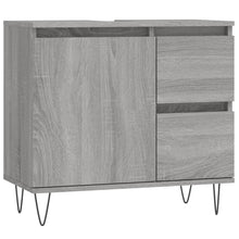 Badkamerkast 65X33X60 Cm Bewerkt Hout Eikenkleurig Grijs sonoma