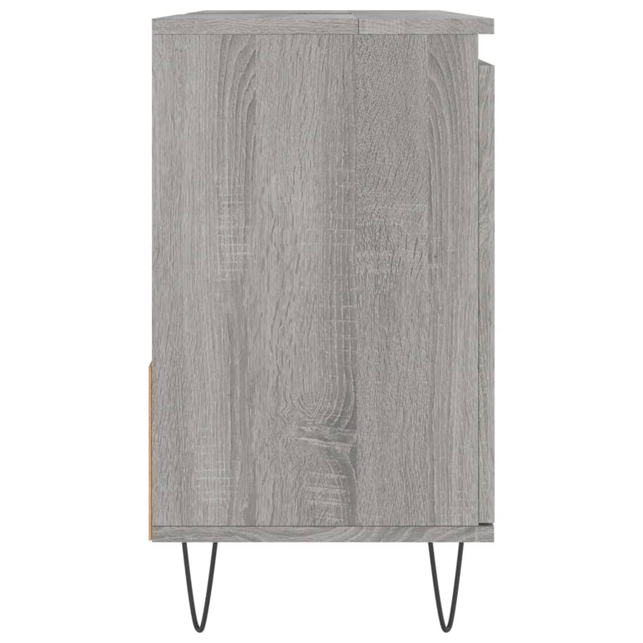 Badkamerkast 65X33X60 Cm Bewerkt Hout Eikenkleurig Grijs sonoma
