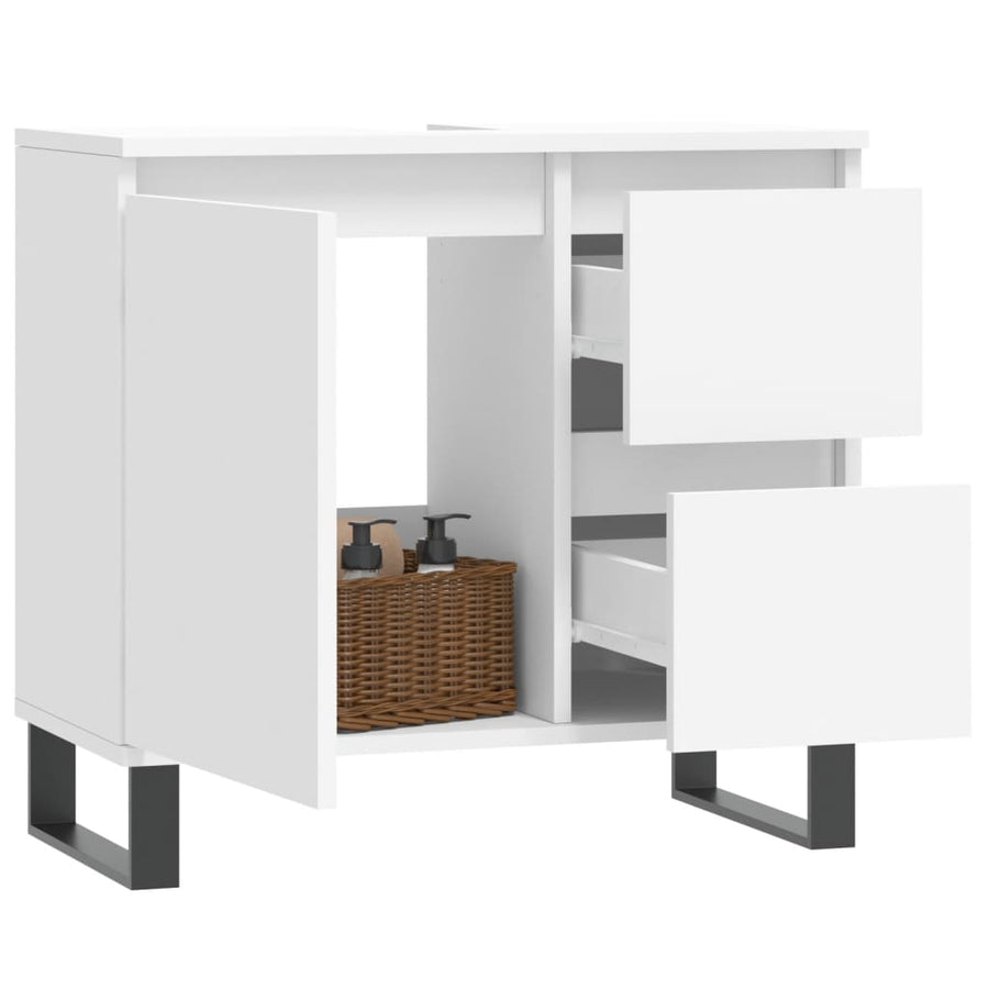 Badkamerkast 65X33X60 Cm Bewerkt Hout Wit