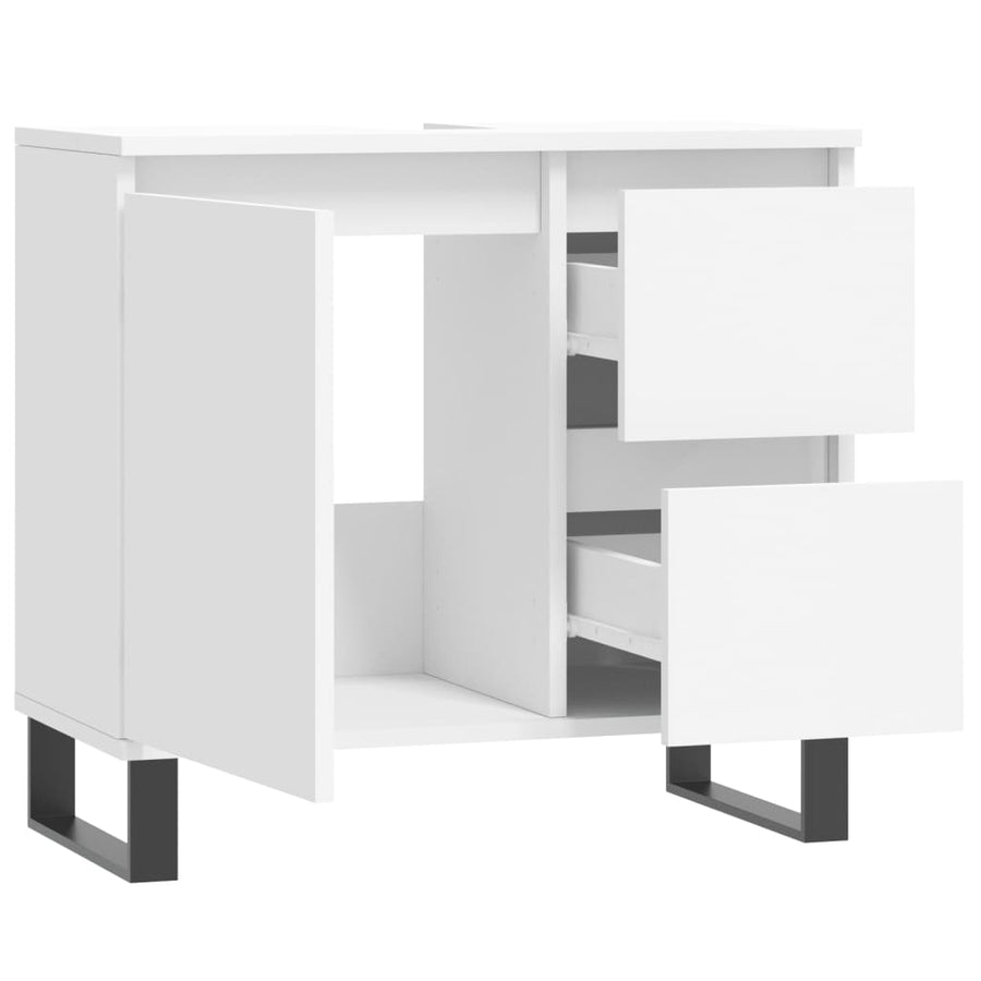 Badkamerkast 65X33X60 Cm Bewerkt Hout Wit