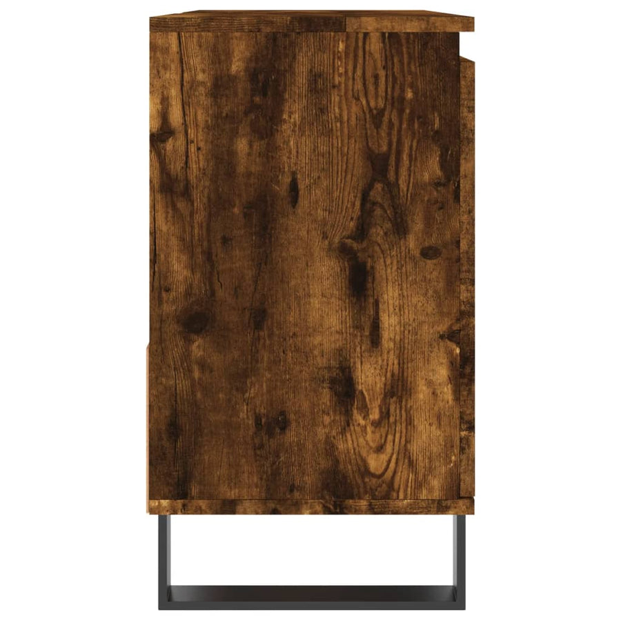 Badkamerkast 65X33X60 Cm Bewerkt Hout Kleurig Gerookt eiken