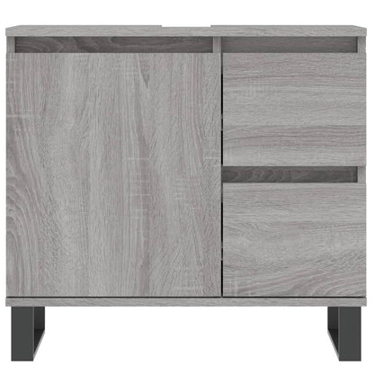 Badkamerkast 65X33X60 Cm Bewerkt Hout Eikenkleurig Grijs sonoma