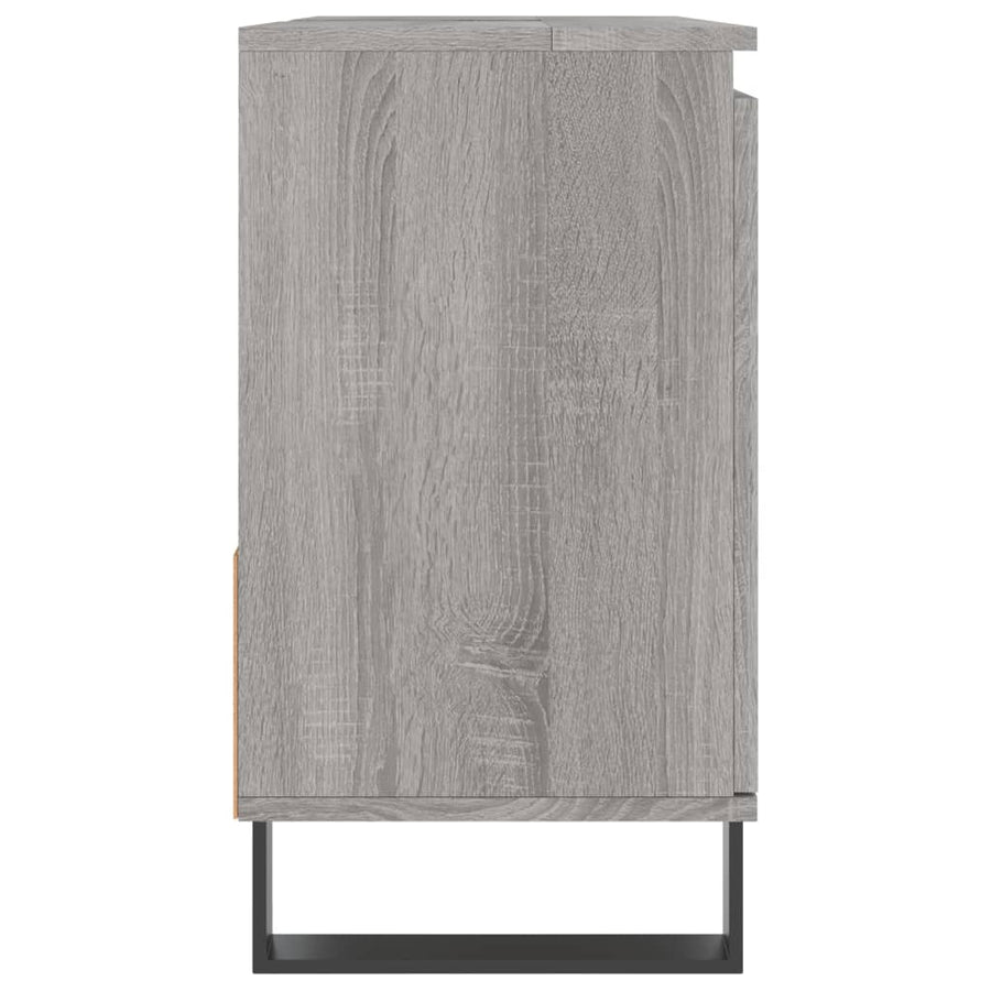 Badkamerkast 65X33X60 Cm Bewerkt Hout Eikenkleurig Grijs sonoma