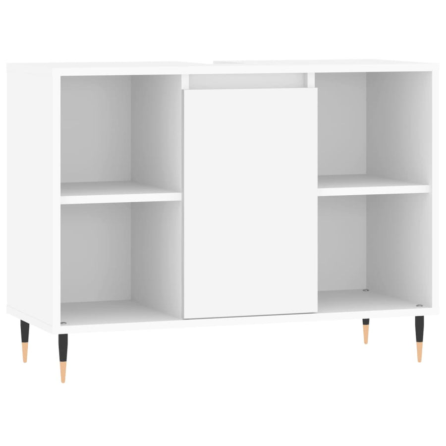 Badkamerkast 80X33X60 Cm Bewerkt Hout Wit