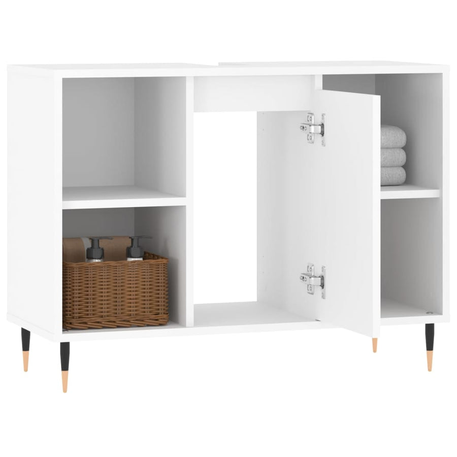 Badkamerkast 80X33X60 Cm Bewerkt Hout Wit