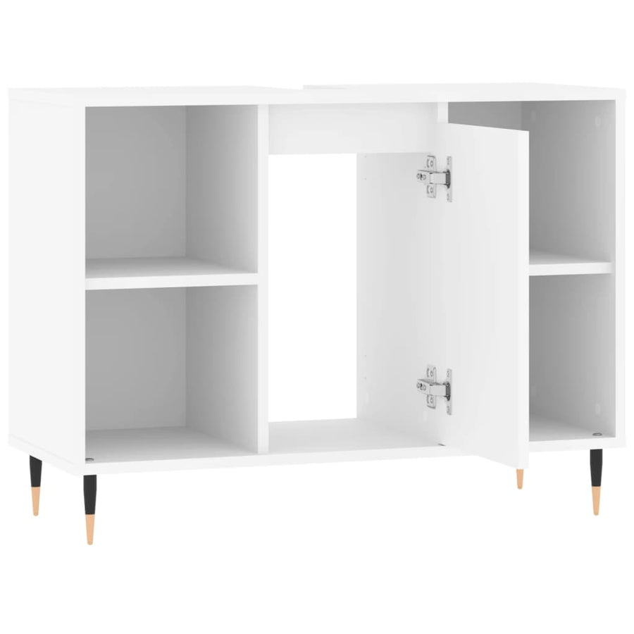 Badkamerkast 80X33X60 Cm Bewerkt Hout Wit
