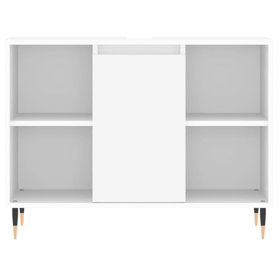 Badkamerkast 80X33X60 Cm Bewerkt Hout Wit