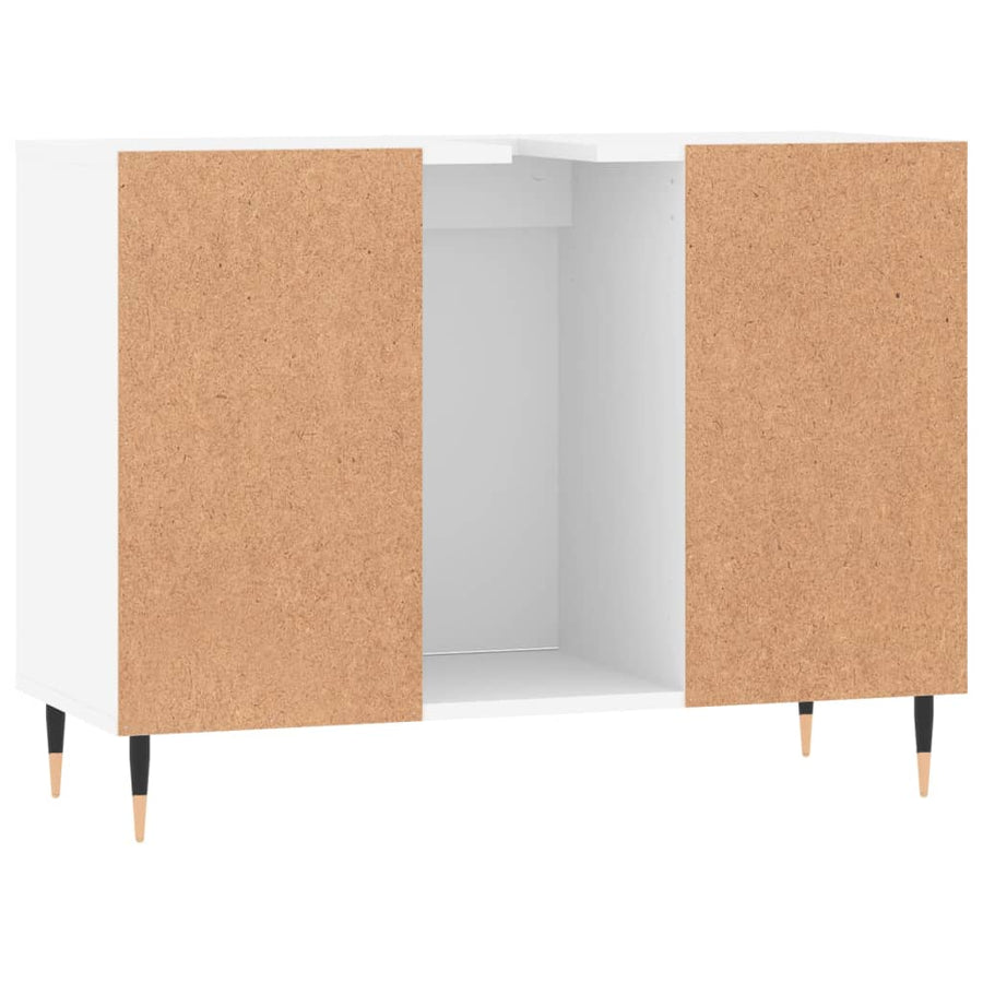 Badkamerkast 80X33X60 Cm Bewerkt Hout Wit