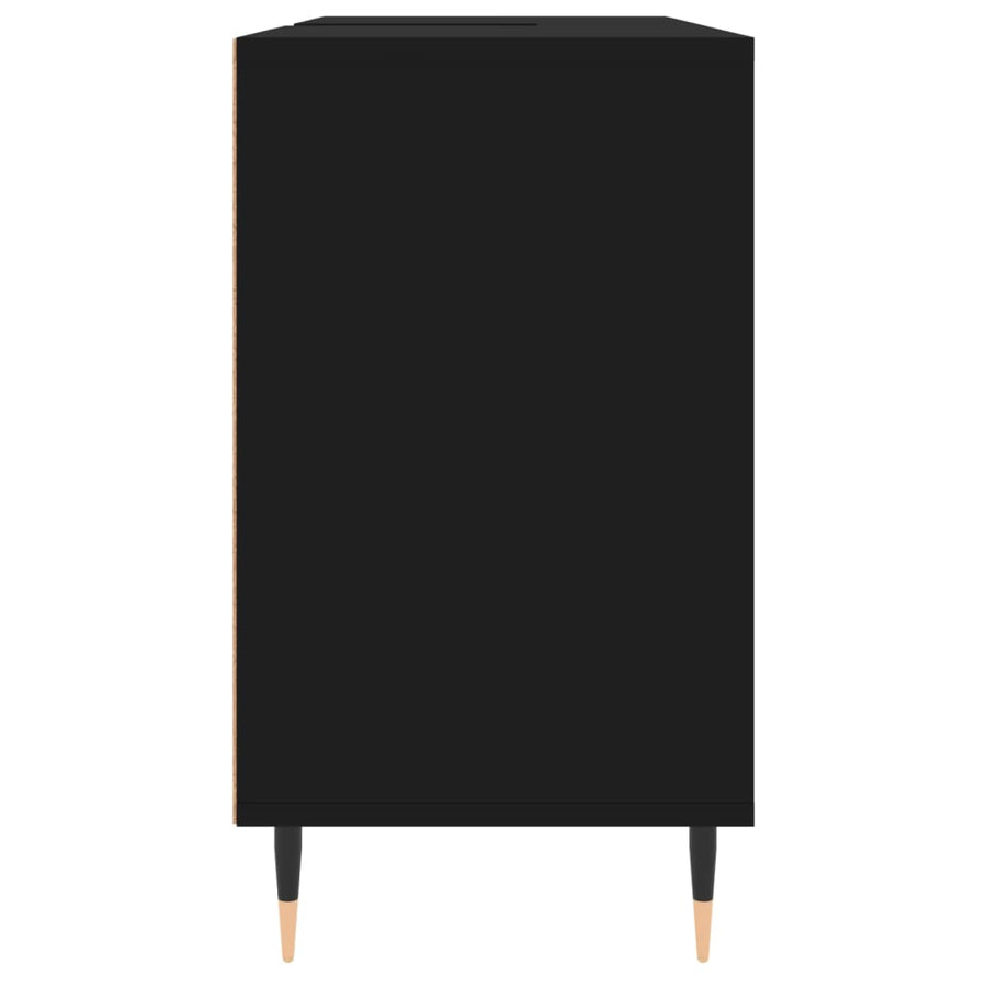 Badkamerkast 80X33X60 Cm Bewerkt Hout Zwart