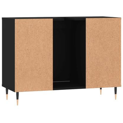 Badkamerkast 80X33X60 Cm Bewerkt Hout Zwart