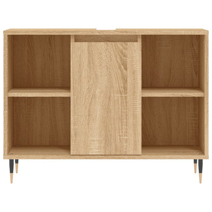 Badkamerkast 80X33X60 Cm Bewerkt Hout Kleurig Sonoma eiken