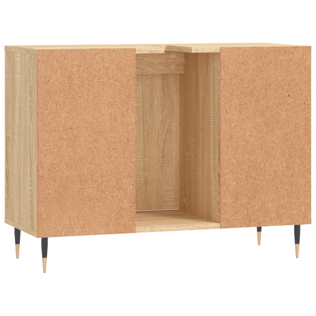 Badkamerkast 80X33X60 Cm Bewerkt Hout Kleurig Sonoma eiken