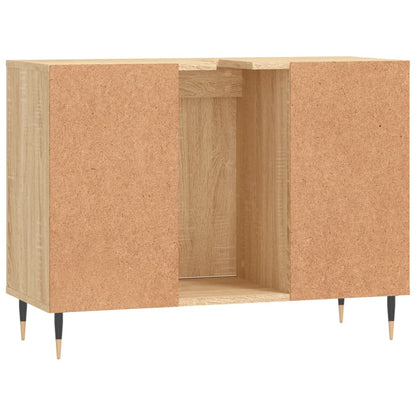 Badkamerkast 80X33X60 Cm Bewerkt Hout Kleurig Sonoma eiken