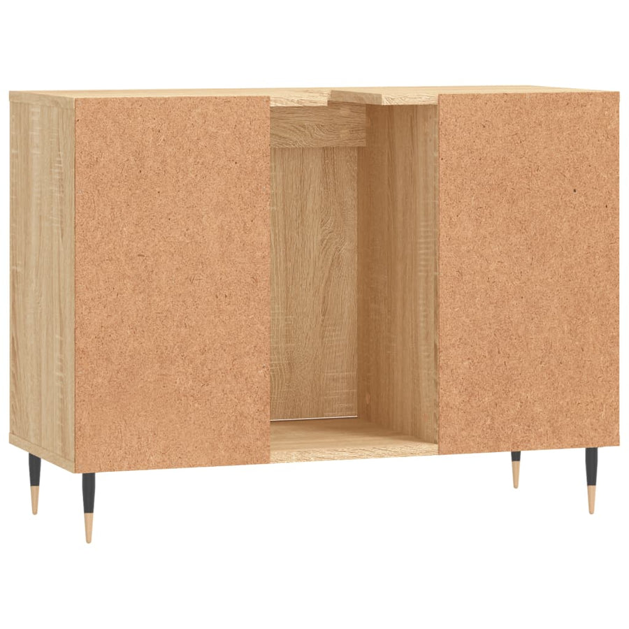 Badkamerkast 80X33X60 Cm Bewerkt Hout Kleurig Sonoma eiken