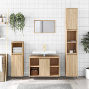 Badkamerkast 80x33x60 cm bewerkt hout sonoma eiken