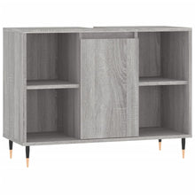 Badkamerkast 80X33X60 Cm Bewerkt Hout Eikenkleurig Grijs sonoma