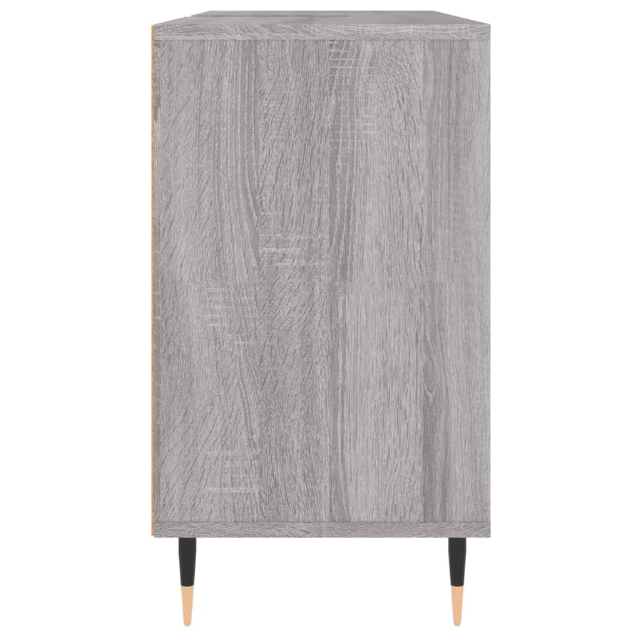 Badkamerkast 80X33X60 Cm Bewerkt Hout Eikenkleurig Grijs sonoma