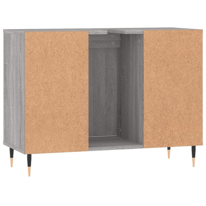 Badkamerkast 80X33X60 Cm Bewerkt Hout Eikenkleurig Grijs sonoma