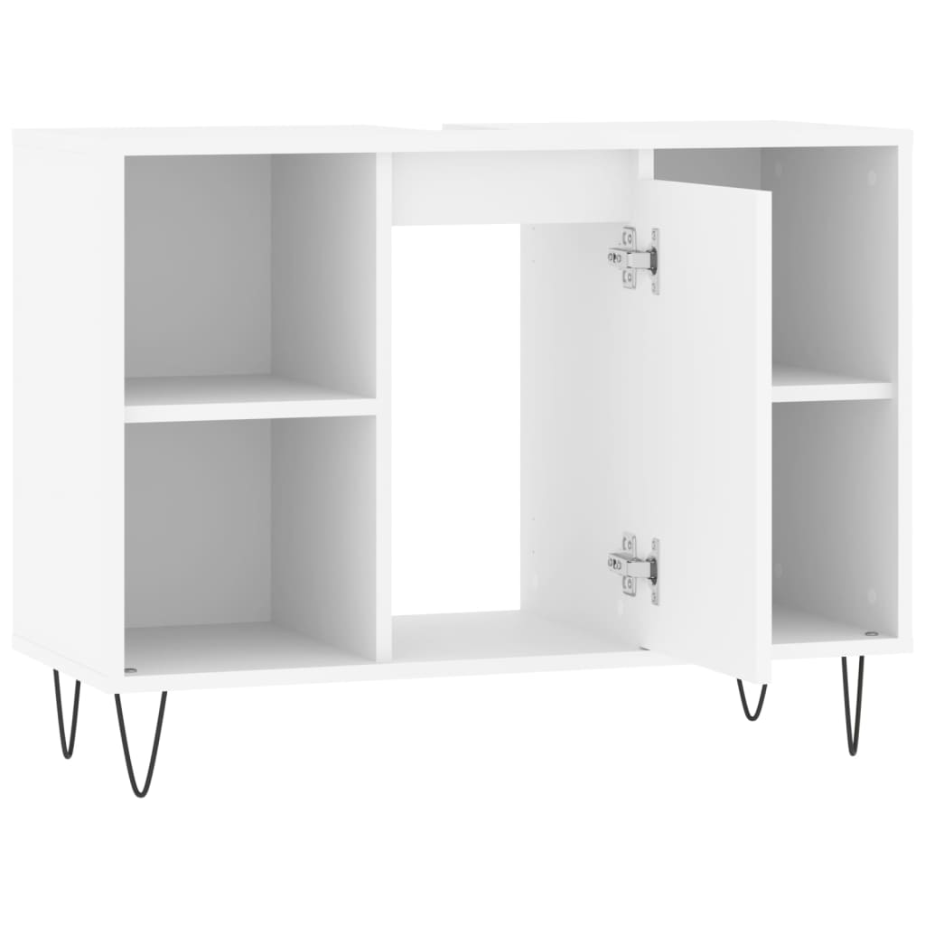 Badkamerkast 80X33X60 Cm Bewerkt Hout Wit