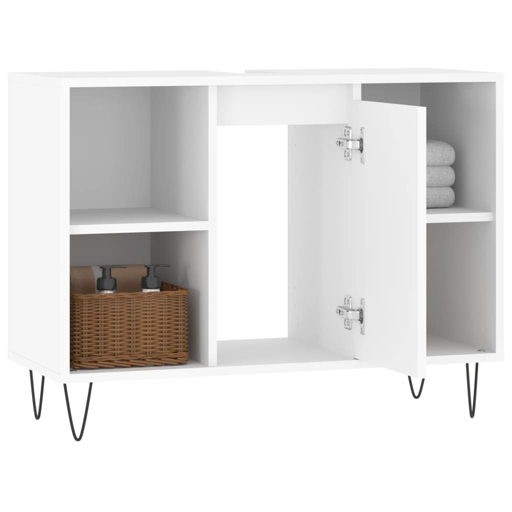 Badkamerkast 80X33X60 Cm Bewerkt Hout Wit