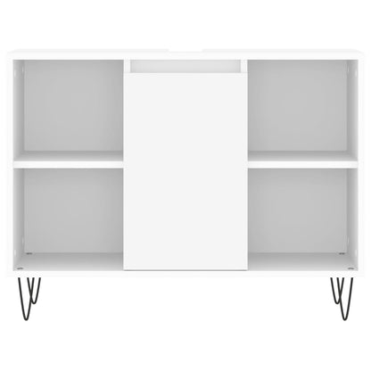 Badkamerkast 80X33X60 Cm Bewerkt Hout Wit