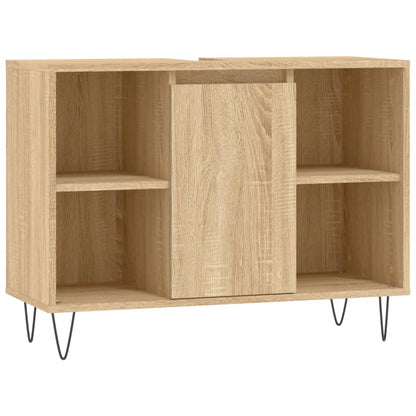 Badkamerkast 80X33X60 Cm Bewerkt Hout Kleurig Sonoma eiken
