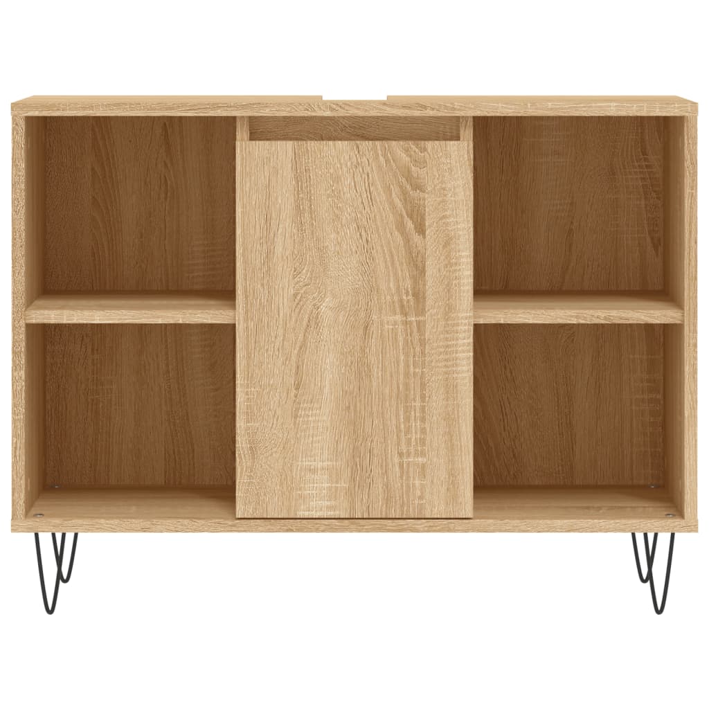 Badkamerkast 80X33X60 Cm Bewerkt Hout Kleurig Sonoma eiken