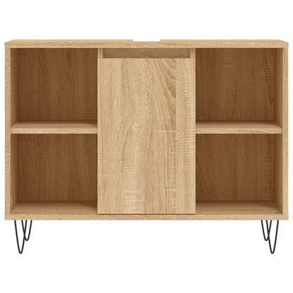 Badkamerkast 80X33X60 Cm Bewerkt Hout Kleurig Sonoma eiken
