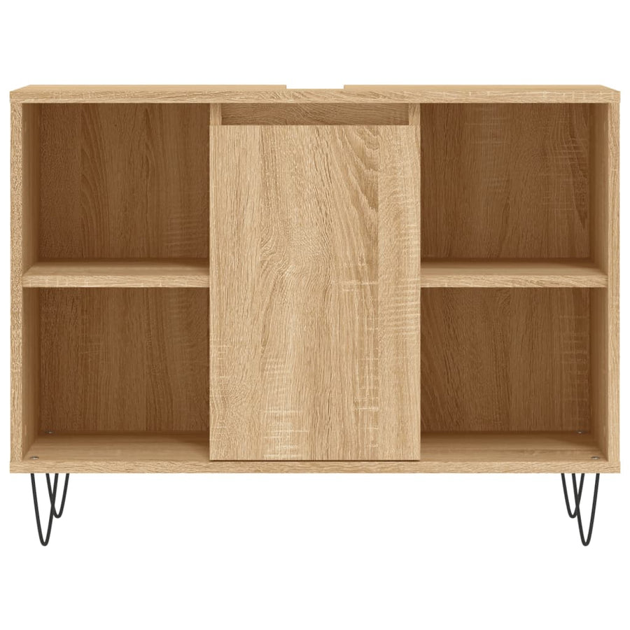 Badkamerkast 80X33X60 Cm Bewerkt Hout Kleurig Sonoma eiken